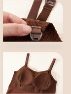 Nursing Camisole Bra - Thermal Velvet Breastfeeding Tank Top with Built-in Support