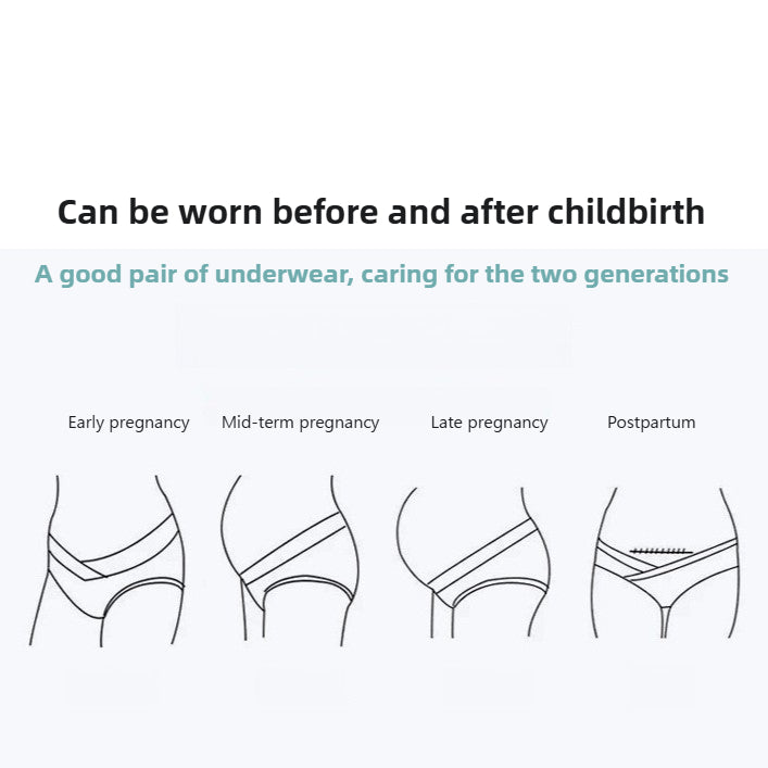 Maternity Low-Rise Cotton Underwear - Seamless U-Shaped Support Briefs for Pregnancy