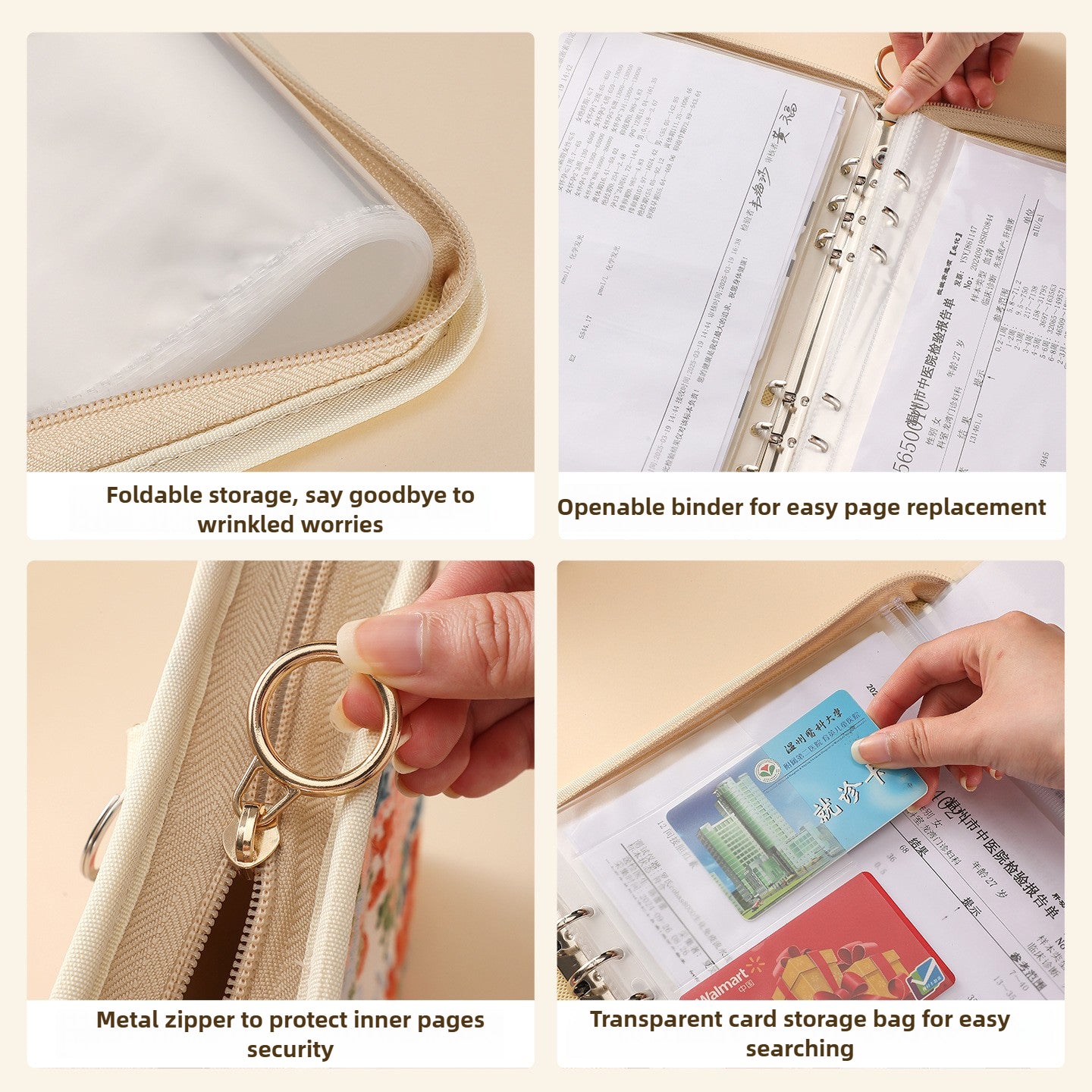 Maternity Medical Records Organizer - A5 Pregnancy Document Storage Folder with Zipper