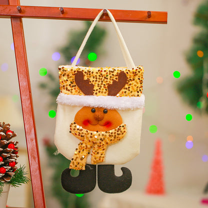 Christmas decorations imitation bark gift bag creative three-dimensional old man snowman deer gift bag