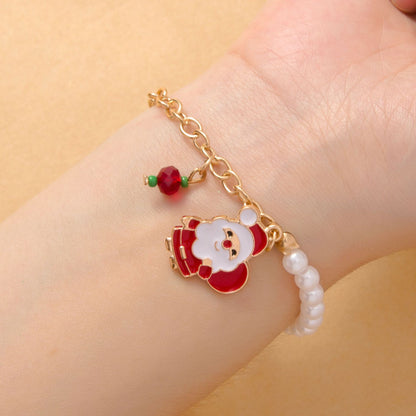 Christmas Alloy Jewelry Christmas Tree Santa Snowman Elk Bells Snowflake Christmas Bracelet