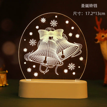 Christmas decoration scene arrangement LED light sign elderly bedroom bedside table lamp decoration creative 3D night light