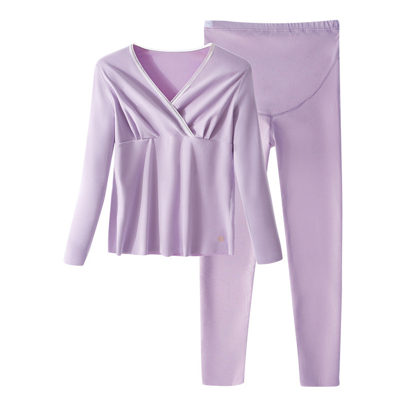 Maternity Nursing Thermal Underwear Set - Autumn Winter Postpartum Confinement Clothing