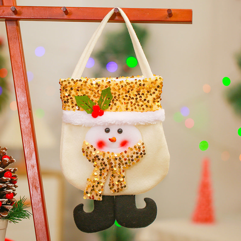 Christmas decorations imitation bark gift bag creative three-dimensional old man snowman deer gift bag