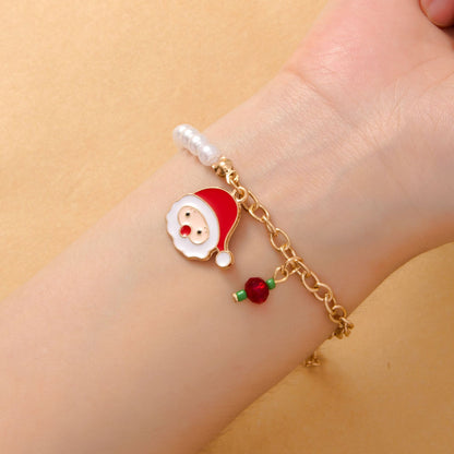 Christmas Alloy Jewelry Christmas Tree Santa Snowman Elk Bells Snowflake Christmas Bracelet