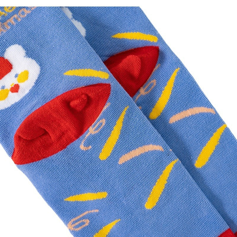 Christmas socks autumn and winter men's and women's tide socks cotton medium tube cartoon Japanese cute socks