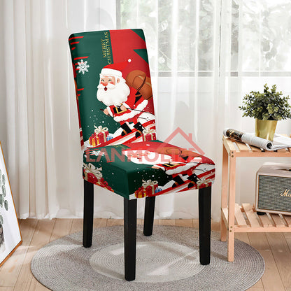 Digital printing Christmas chair cover all-inclusive European and American applicable high chair back dining chair cover atmosphere decorative elastic chair cover