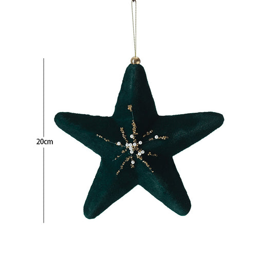 New high-grade flocking dark green Christmas ball Christmas tree decoration pendant pendant special-shaped painted ball