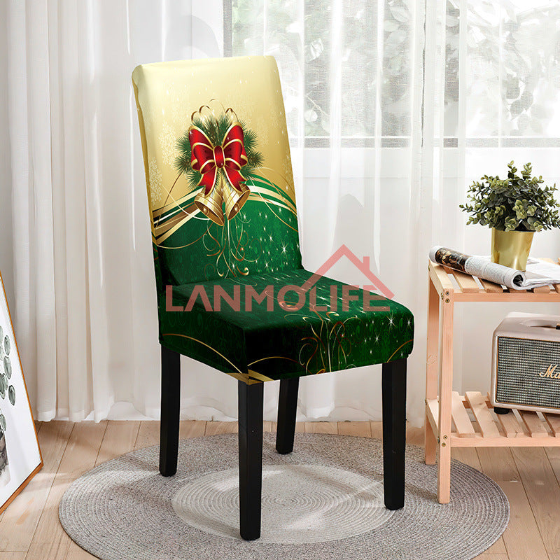 Digital printing Christmas chair cover all-inclusive European and American applicable high chair back dining chair cover atmosphere decorative elastic chair cover