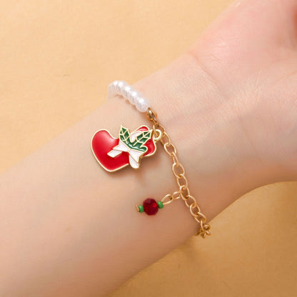 Christmas Alloy Jewelry Christmas Tree Santa Snowman Elk Bells Snowflake Christmas Bracelet