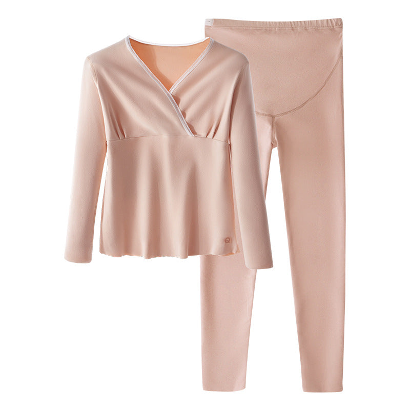 Maternity Nursing Thermal Underwear Set - Autumn Winter Postpartum Confinement Clothing