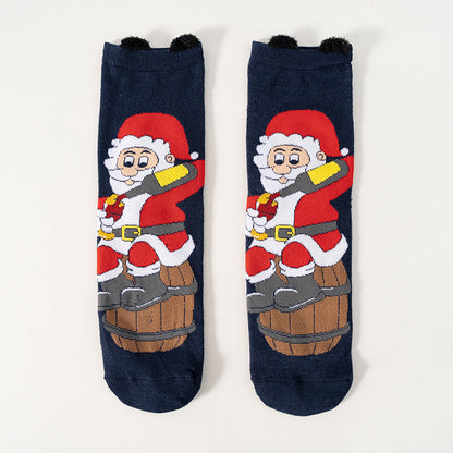 Christmas socks autumn and winter men's and women's tide socks cotton medium tube cartoon Japanese cute socks