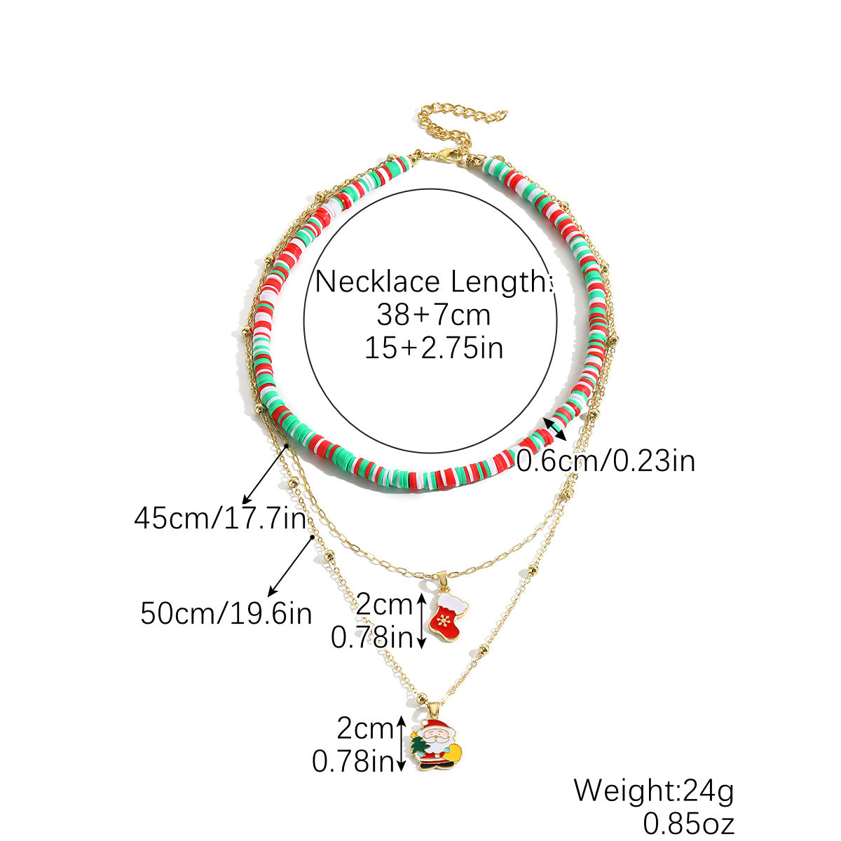 Christmas Day Necklace Multi-layer Christmas Necklace Christmas Necklace