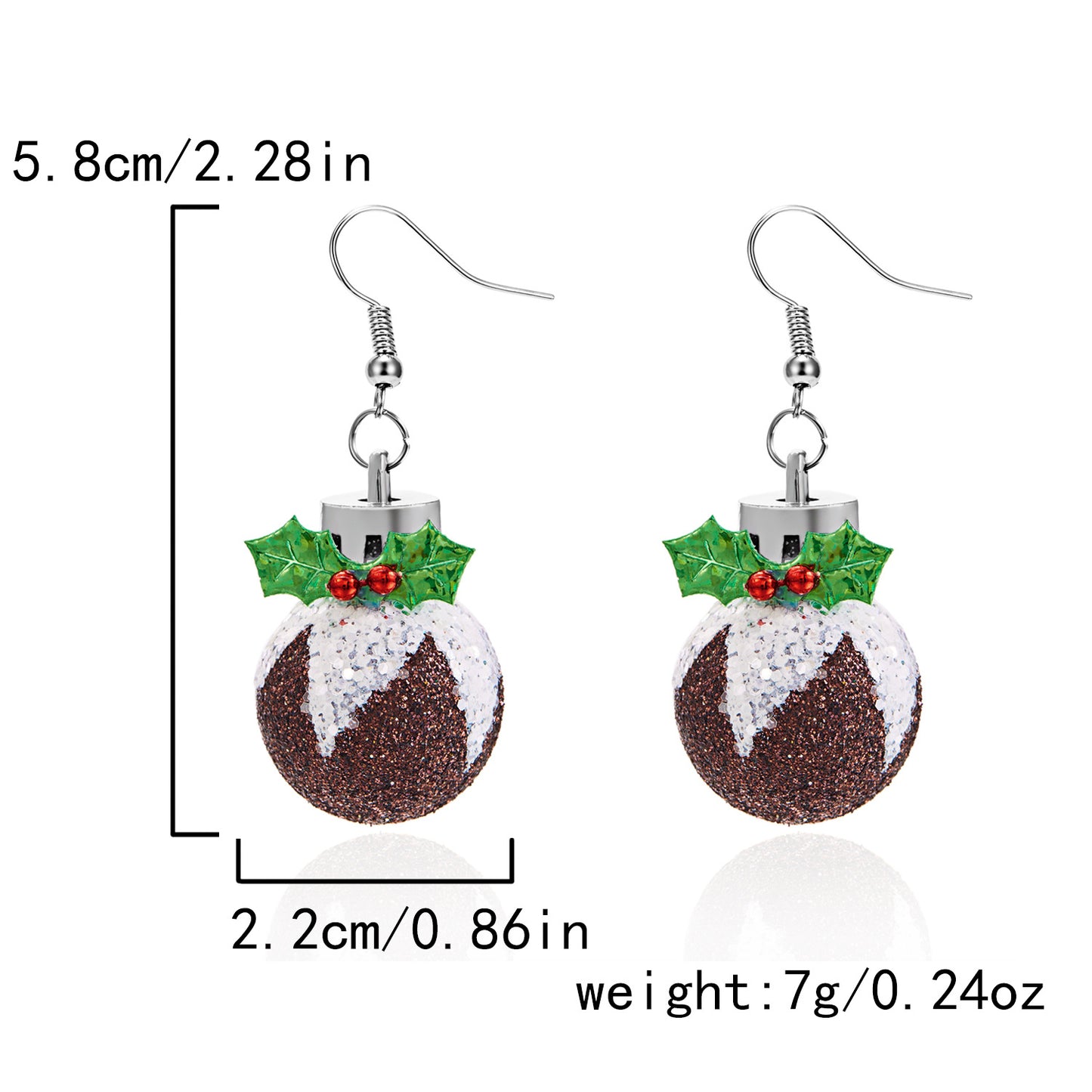 Diamond Christmas tree bow garland bell pendant earrings personalized asymmetrical Christmas earrings