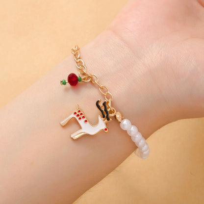 Christmas Alloy Jewelry Christmas Tree Santa Snowman Elk Bells Snowflake Christmas Bracelet