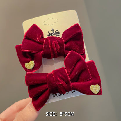 Big Red Bow Hairball Hair Accessories Christmas Ornaments Hairpin Princess Christmas Hairpin Headgear