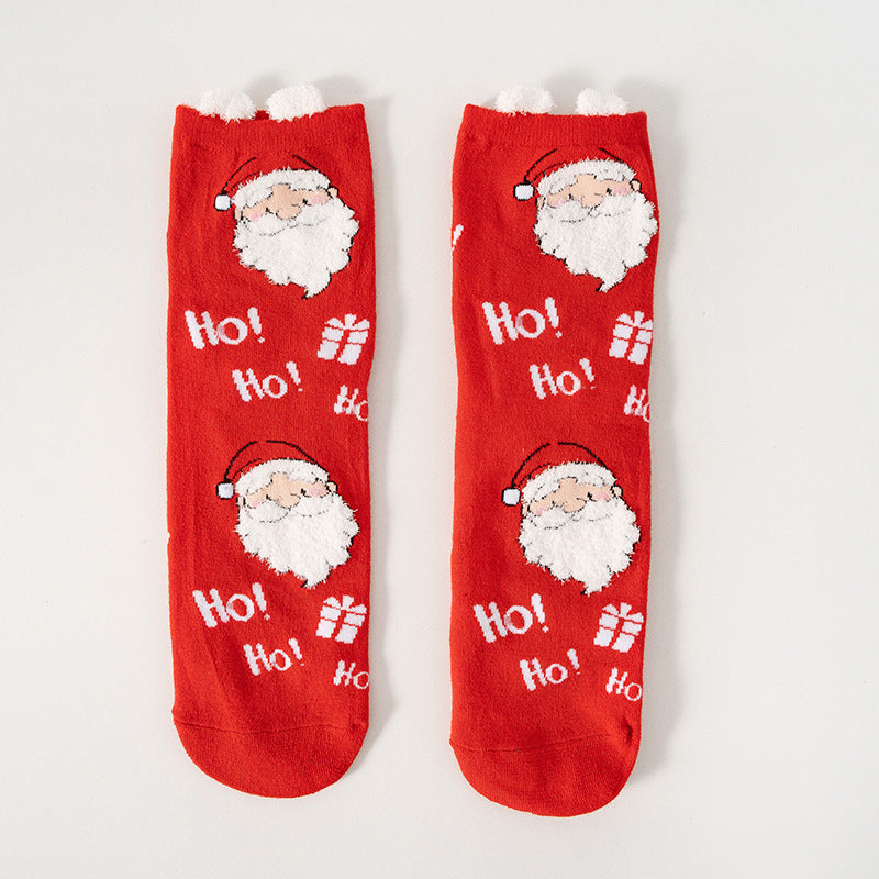 Christmas socks autumn and winter men's and women's tide socks cotton medium tube cartoon Japanese cute socks