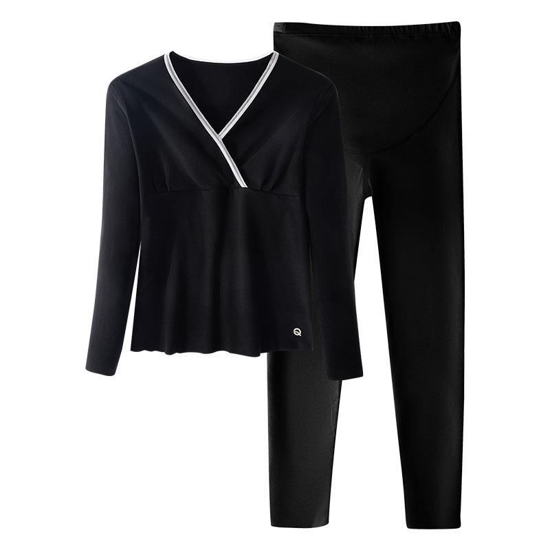 Maternity Nursing Thermal Underwear Set - Autumn Winter Postpartum Confinement Clothing