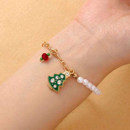 Christmas Alloy Jewelry Christmas Tree Santa Snowman Elk Bells Snowflake Christmas Bracelet