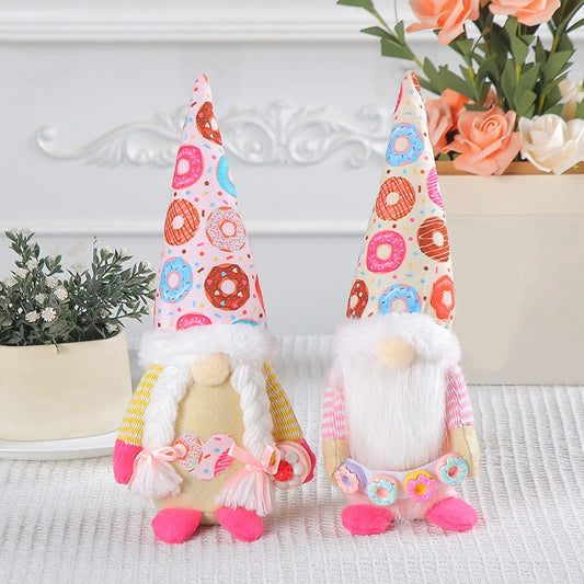 Christmas decorations new donut doll pointed hat midget doll party old man faceless doll