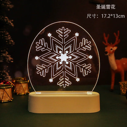 Christmas decoration scene arrangement LED light sign elderly bedroom bedside table lamp decoration creative 3D night light