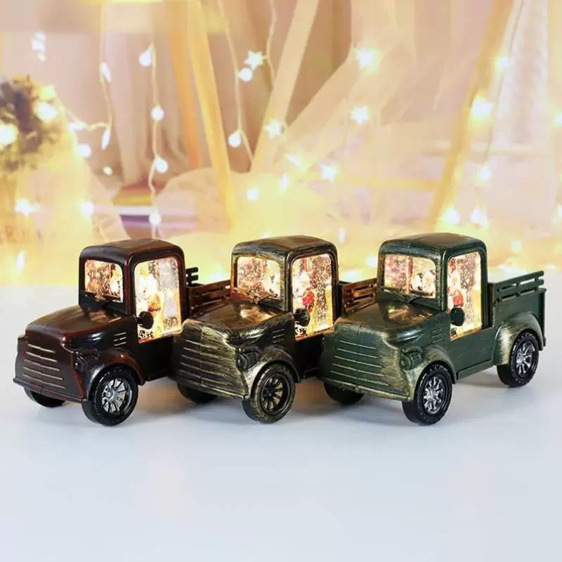 Christmas creative gifts glowing Christmas retro car tabletop ornaments window retro pickup car model