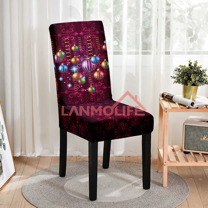 Digital printing Christmas chair cover all-inclusive European and American applicable high chair back dining chair cover atmosphere decorative elastic chair cover