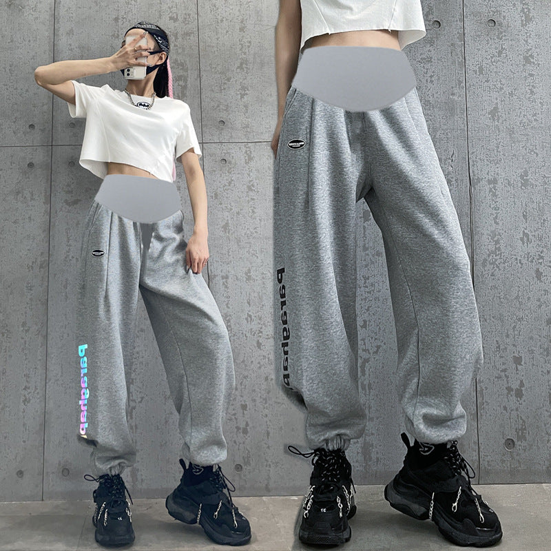 Maternity alphabet print sports pants
