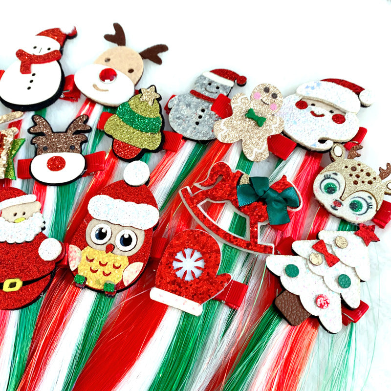 Christmas Wig Hairpin Floating Hair Accessories Snowman Hairpin Santa Hair Accessories Party Decorations