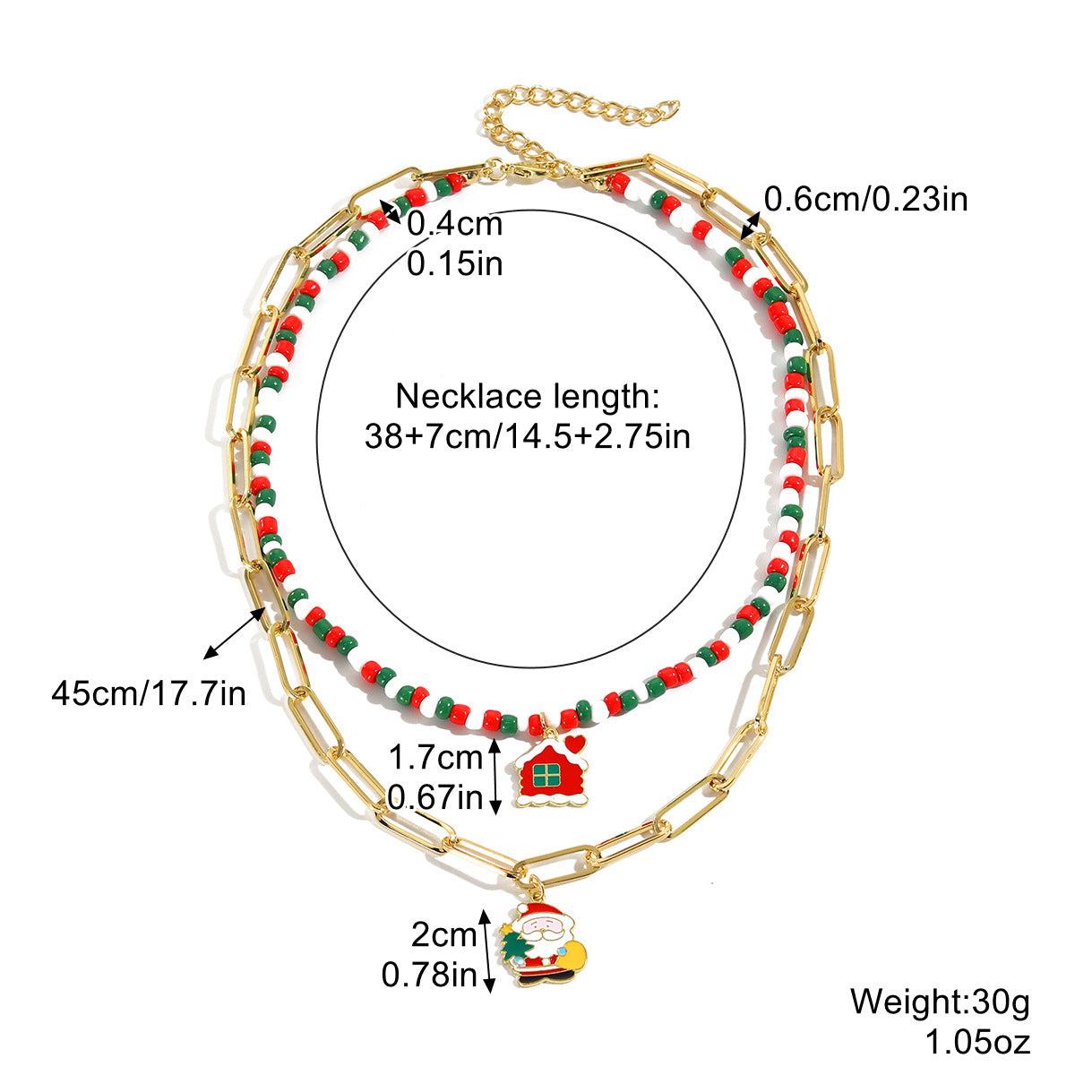 Christmas Day Necklace Multi-layer Christmas Necklace Christmas Necklace