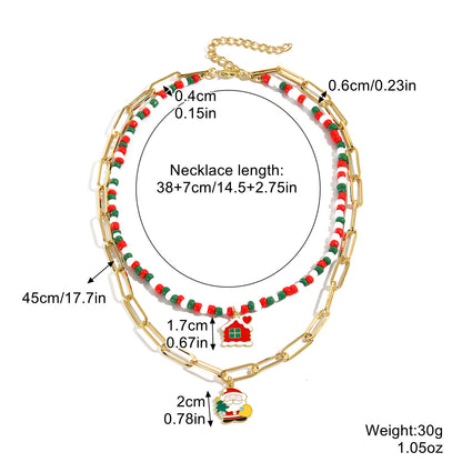 Christmas Day Necklace Multi-layer Christmas Necklace Christmas Necklace