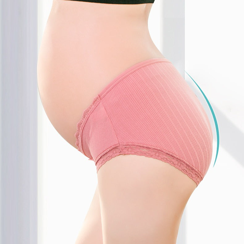Maternity Low-Rise Cotton Underwear - Seamless U-Shaped Support Briefs for Pregnancy