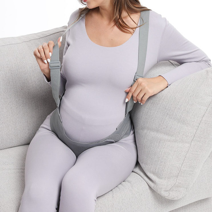 Maternity Belly Support Belt - Breathable Prenatal Abdominal Support Band with Shoulder Straps