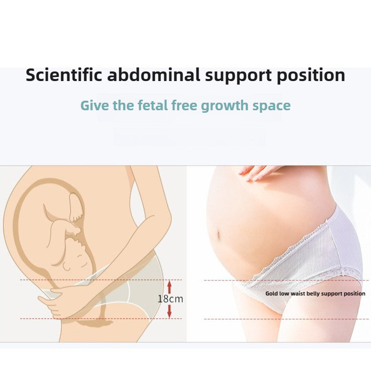 Maternity Low-Rise Cotton Underwear - Seamless U-Shaped Support Briefs for Pregnancy
