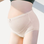 "Soft cotton maternity briefs with high waist and belly support for expecting mothers" Best for emphasizing material and pregnancy-safe design.
