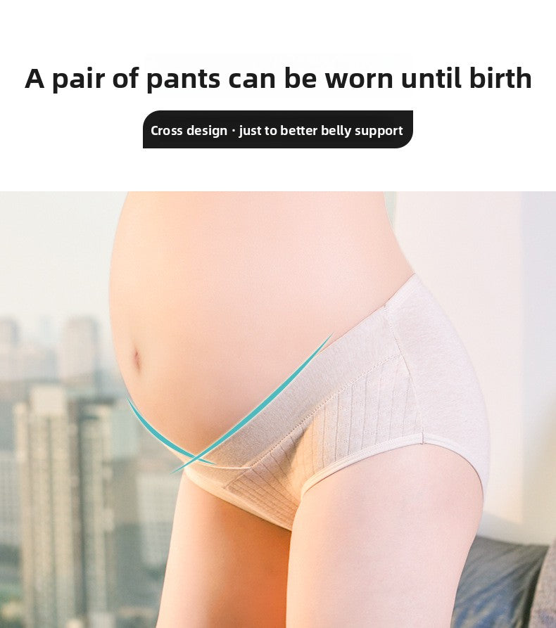 Maternity Low-Rise Cotton Underwear - Seamless U-Shaped Support Briefs for Pregnancy