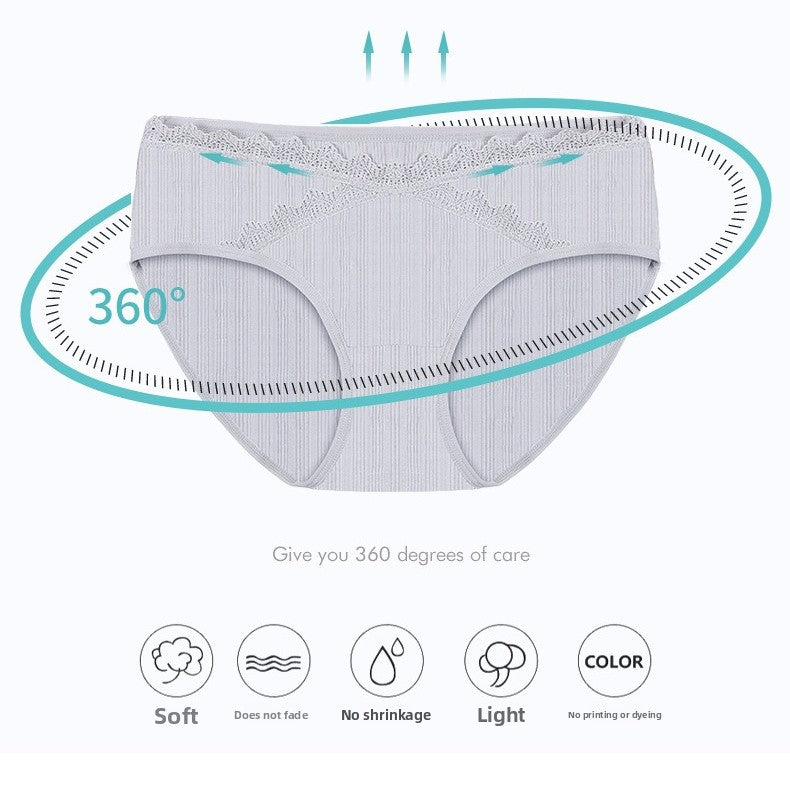 Maternity Low-Rise Cotton Underwear - Seamless U-Shaped Support Briefs for Pregnancy