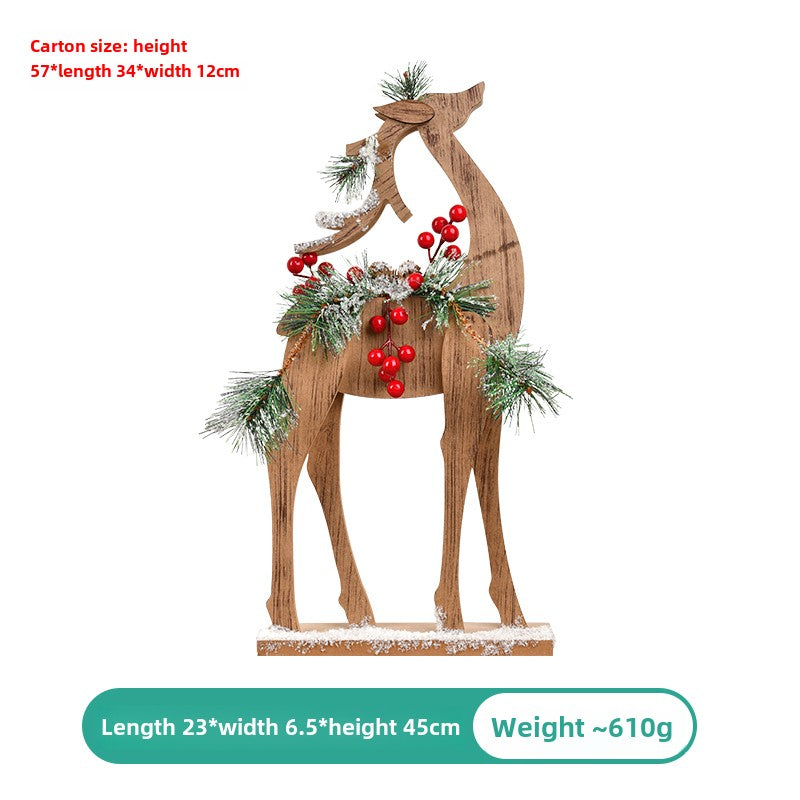 Christmas decoration wooden house mailbox mailbox mailbox wooden reclining deer ornament bar cafe shop entrance ornament