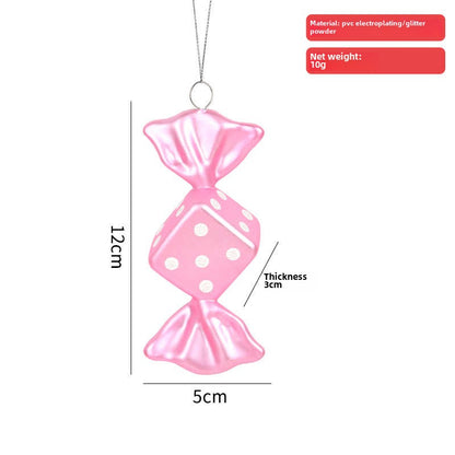 Christmas decoration dopamine candy pendant gold pink plastic painted candy Christmas tree arrangement pendant hanging