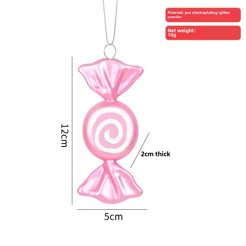 Christmas decoration dopamine candy pendant gold pink plastic painted candy Christmas tree arrangement pendant hanging