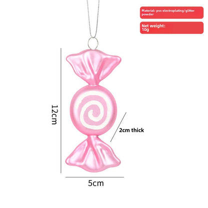 Christmas decoration dopamine candy pendant gold pink plastic painted candy Christmas tree arrangement pendant hanging