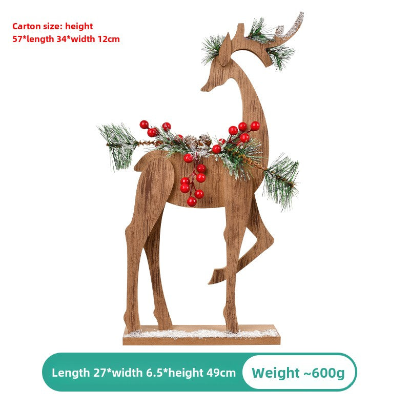 Christmas decoration wooden house mailbox mailbox mailbox wooden reclining deer ornament bar cafe shop entrance ornament