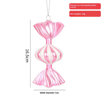 Christmas decoration dopamine candy pendant gold pink plastic painted candy Christmas tree arrangement pendant hanging