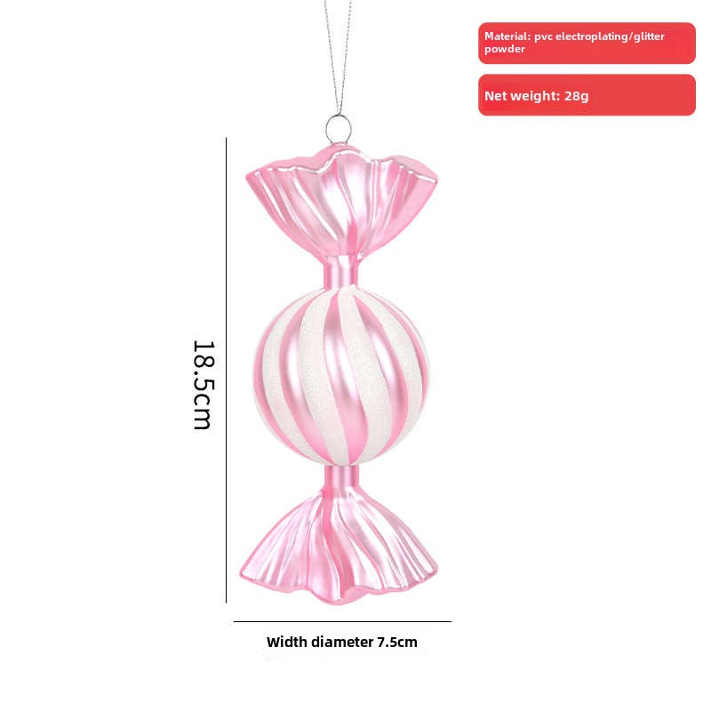 Christmas decoration dopamine candy pendant gold pink plastic painted candy Christmas tree arrangement pendant hanging