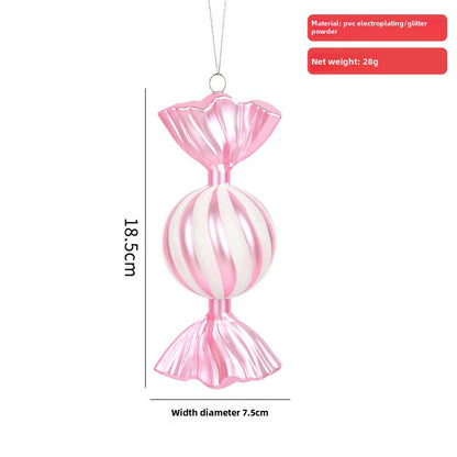 Christmas decoration dopamine candy pendant gold pink plastic painted candy Christmas tree arrangement pendant hanging