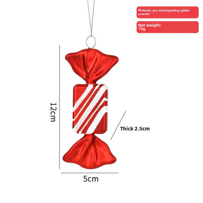 Christmas decoration dopamine candy pendant gold pink plastic painted candy Christmas tree arrangement pendant hanging