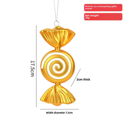 Christmas decoration dopamine candy pendant gold pink plastic painted candy Christmas tree arrangement pendant hanging